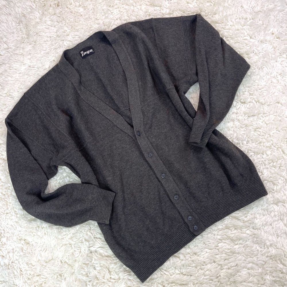 Ingo Grey Button Up Acrylic/Wool Sweater
